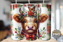 Christmas Baby Highland Cow - Skinny Tumbler Sublimation Product Image 1