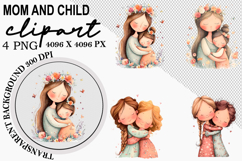Mom and Child Clipart Watercolor PNG Product Image 1