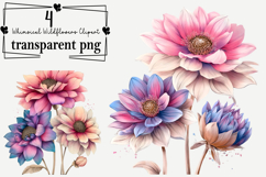 Whimsical Wildflowers Clipart Watercolor PNG Product Image 1