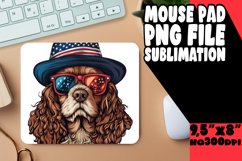 Mouse Pad Design Dog with American Flag Sublimation Circle Product Image 1