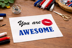 Cross stitch you are awesome words embroidery pattern file Product Image 8