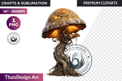 Glowing Fantasy Mushrooms PNG, Magic Mushroom Clipart Product Image 1