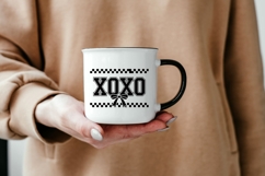 Black &amp; White Checkered Valentine Sublimation | XOXO Bow Product Image 5