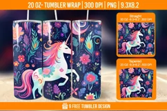 Unicorn Milkyway Tumbler Wrap Designs, Sublimation Wrap Product Image 1