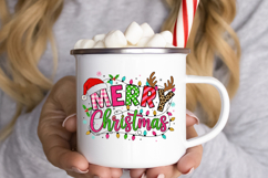 Glitter Merry Christmas Png Sublimation Retro Clipart Product Image 8