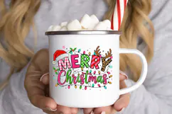 Glitter Merry Christmas Png Sublimation Retro Clipart Product Image 8