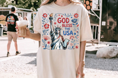 God Bless the USA PNG T-Shirt|4th of July PNG Sublimation Product Image 3