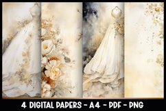 4 Digital Papers Vintage Wedding I Planner Pages Product Image 1