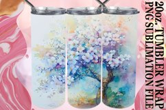 Chic Watercolor Tree Tumbler Wrap: 20oz Sublimation Product Image 1