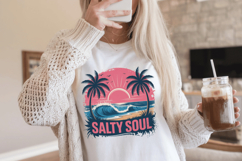 Salty soul PNG sublimation |Beach &amp; Summer PNG T-Shirt Product Image 4