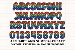 Knitted Alphabet png clipart, knitted texture doodle letters Product Image 2