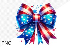 4th of July Big Bow Ribbon - Sublimation PNG Product Image 1