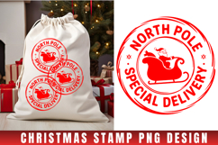 Christmas Stamp Clipart, Christmas Retro sublimation PNG Product Image 1