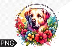 Dog Flowers Sublimation - Dog Clipart PNG Design Product Image 1