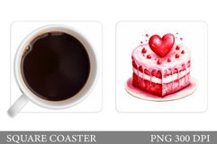 Valentines Cake Coaster Design. Cake Coaster Sublimation Product Image 1