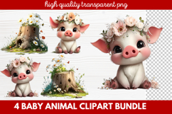 Baby Animal Clipart | Cute Nursery Wildlife PNG Illustration Product Image 1