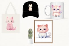 Lover Cat Watercolor 34 Cliparts Collection Ai Generated Art Product Image 8