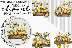 Whimsical Summer Wooden Clipart Png Product Image 1