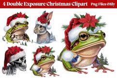 Double Exposure Christmas Sublimation Clipart PNG Product Image 1