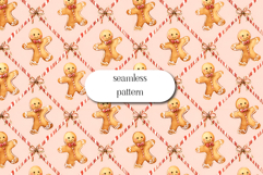 Cute Gingerbread Cookie Seamless Christmas Pattern Product Image 1