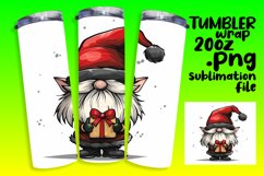 Holiday Gnome Watercolor 20oz Tumbler Wrap Sublimation Product Image 1