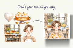 Cute Cottage Baking Watercolor Clipart Bundle Product Image 8