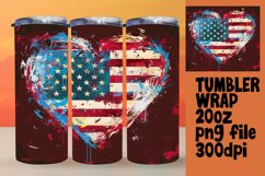 American Flag Tumbler Wrap Watercolor 20oz Product Image 1