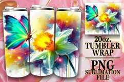 Heartfelt dreams 20oz tumbler wrap, Butterfly Product Image 1