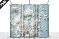 3D Flowers Tumbler Wrap | Sublimation Design | Tumble PNG Product Image 4