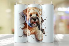 Soft Coated Wheaten Terrier Peeking Cracked wall Tumbler Product Image 1