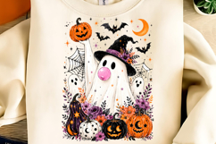 Ghost Blowing Bubble Gum PNG, Brushstroke Halloween PNG, Boo Product Image 3