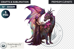 Fantasy Dragon witch clipart, enchantress, dragon egg queen Product Image 1