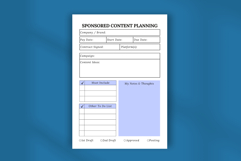 Canva Sponsored Content Planning Template, Influencer Market Product Image 5