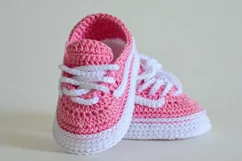 Fashion baby sneakers crochet pattern 4 sizes PDF download Product Image 7