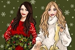 Christmas Girls 10 fashion clipart set Product Image 8