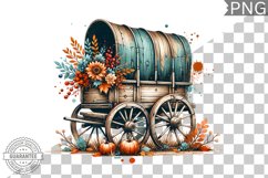 Fall Wagon Garden Sublimation - Fall Clipart PNG Design Product Image 1