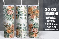 Watercolor Roses Pastel Flowers Tumbler Wrap Product Image 1