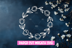 30 Paper cut floral wreath SVG for paper cutting Product Image 9