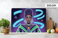 Afro Girl/Woman Melanin braided hair Cutting Board PNG Desig Product Image 1