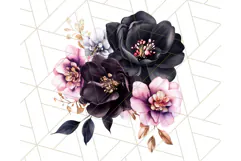 Gothic Floral PNG, Dark Aesthetic Flowers Clipart Print Product Image 4