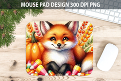 Watercolor Fox Mouse Pad Sublimation - Animal PNG Product Image 1