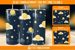 Day And Night Tumbler Wrap Designs, Sublimation Wrap Product Image 1