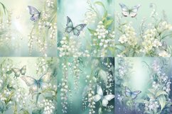 Watercolor lily of the valley printable digital papers Product Image 8