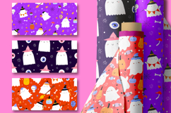 Cute Halloween Seamless Patterns Hand Drawn Ghosts Product Image 11