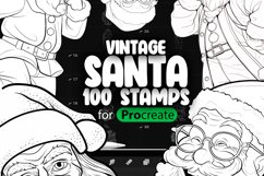 100 Procreate Vintage Santa Stamp Brushes Product Image 1