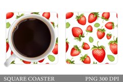 Strawberry Coaster Design. Berry Coaster Sublimation Product Image 1