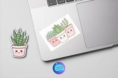 Kawaii Potted Plant Stickers | Cute SVG PNG PDF Bundle Product Image 8