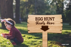 Easter Egg Hunt Sign Laser Cut | Glowforge | SVG Product Image 1