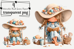 Watercolor Beach Gnome Clipart Watercolor PNG Product Image 1