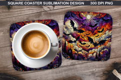 Halloween Coaster Sublimation, Halloween Coaster PNG Product Image 1